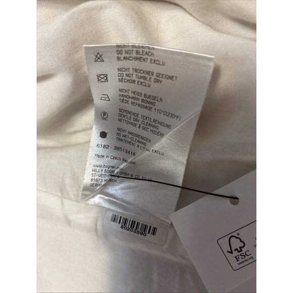 Bogner Women's Tan Blazer Jacket Size 12 Cotton Linen Blend Lined - Picture 12 of 12